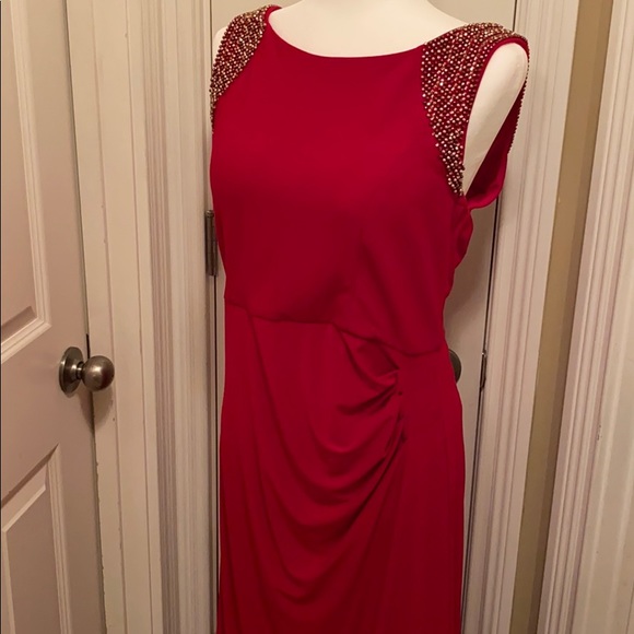 Alex Evenings red formal dress size 10. - Picture 2 of 4